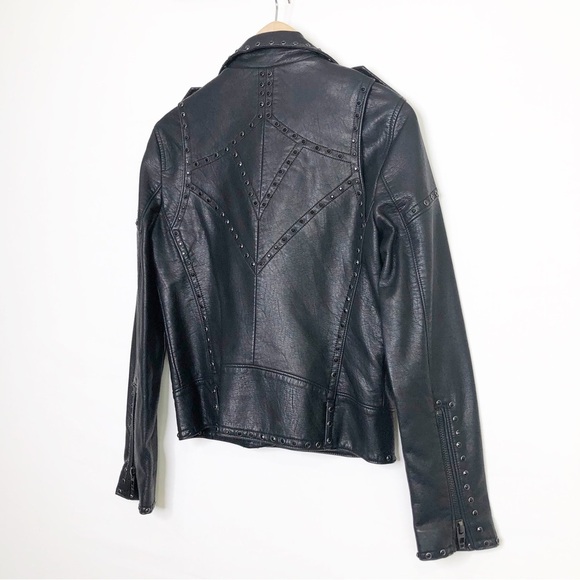 Blank NYC, black studded, vegan leather motorcycle jacket - Picture 8 of 12
